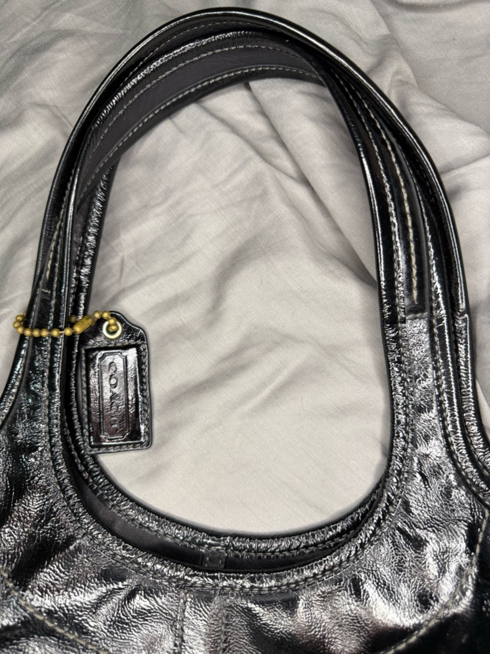 COACH Ergo Legacy Black Patent Leather  65th Anniversary Hobo Bag 11012 - Picture 15 of 16